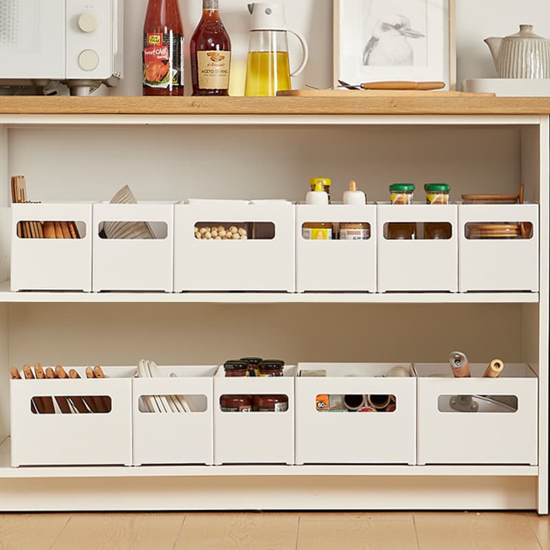 Armário de cozinha doméstico estilo japonês, caixa de armazenamento de ângulo reto, cesta de armazenamento de cosméticos