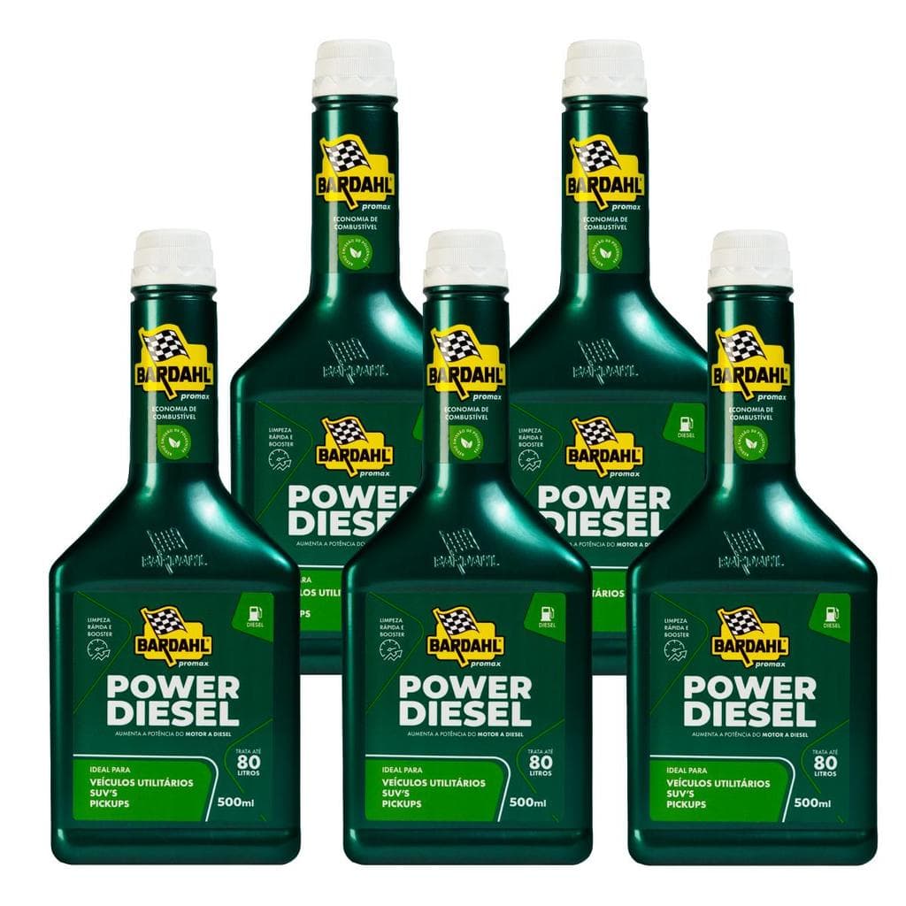 Aditivo Combustível Bardahl Power Diesel 500ml Kit 5 Un.