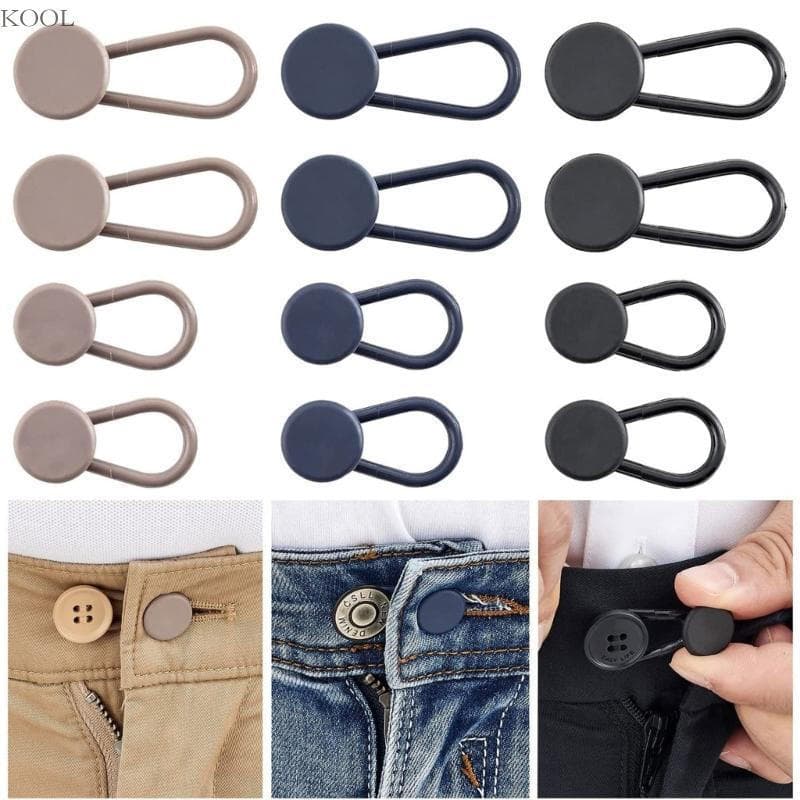 KOOL 12pcs Extensor Botão Masculino Para Calças Jeans Costura Extensores Cintura Ajustáveis