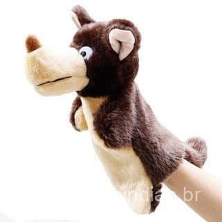 Fantoche De Mão animal Lobo Brinquedo De Pelúcia Infantil