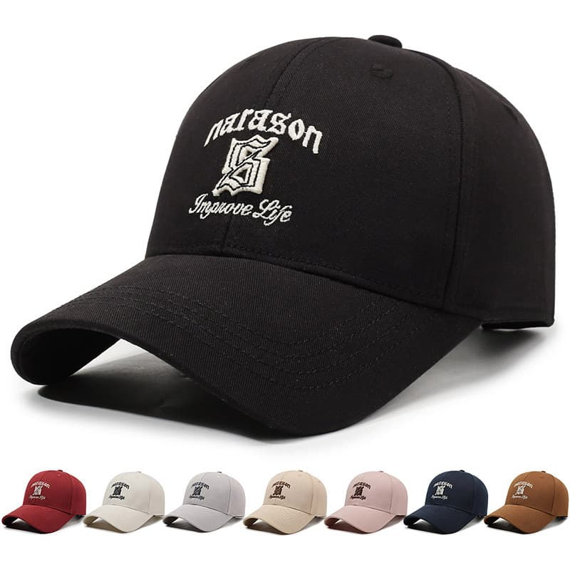Boné de beisebol duro primavera outono novo estilo bordado boné de pico masculino All-Match chapéu de sol ao ar livre fe