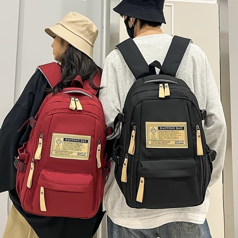 Mochila Feminina de Grande Capacidade Nylon Poliéster Forrada Alças Duplas com Fechamento em Zíper Vip Top