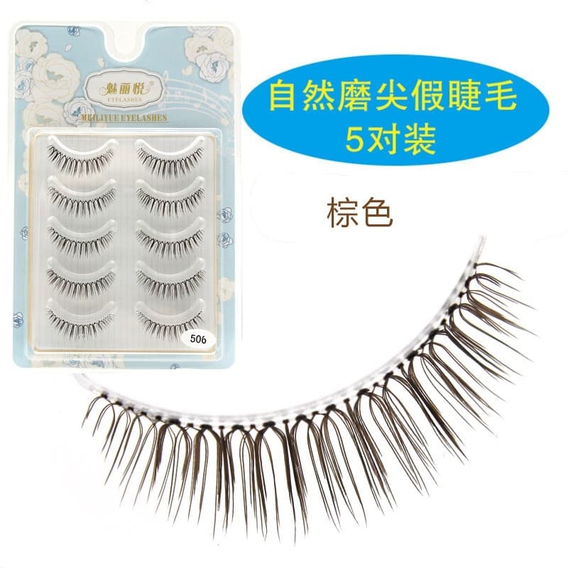 Meiliyue 506 Cílios Postiços Natural Estilo Japonês Cílios Postiços Afiados Cruz Natural Cílios Curtos