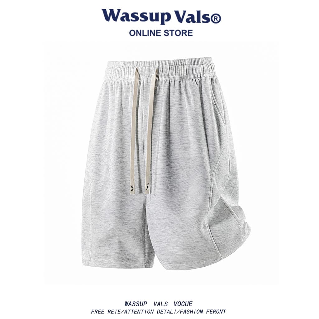 WASSUP VALS Verão Casual Shorts de Cinco Pontos Masculino Respirável Casual Solto Reto Simples Shorts de Cor Sólida Na M