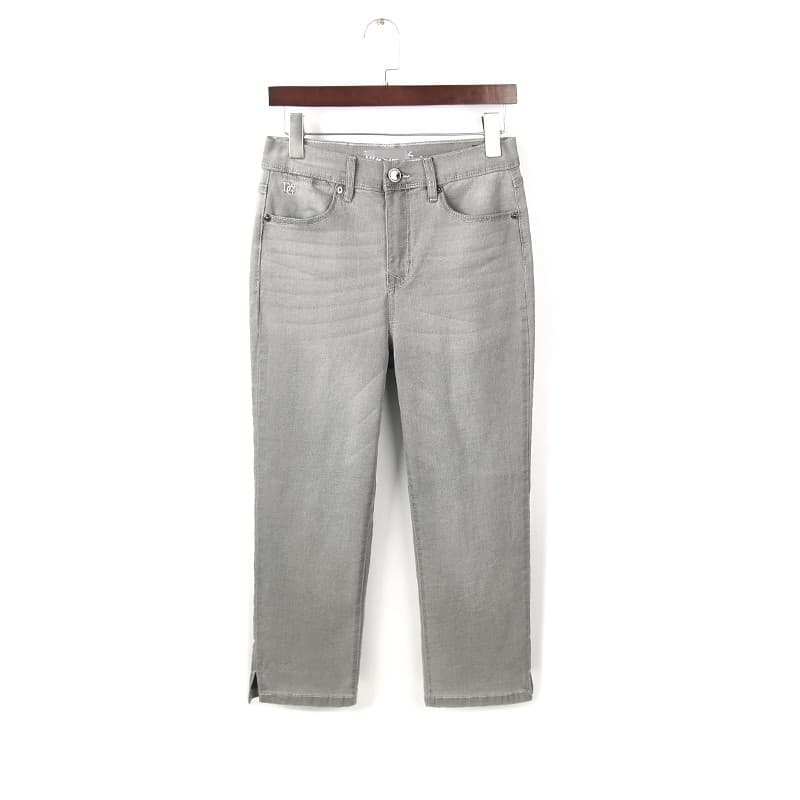 Primavera verão novo estilo fumaça cinza 9 pontos vaca Jeans feminino pedido estrangeiro 100kg tamanho grande cintura al