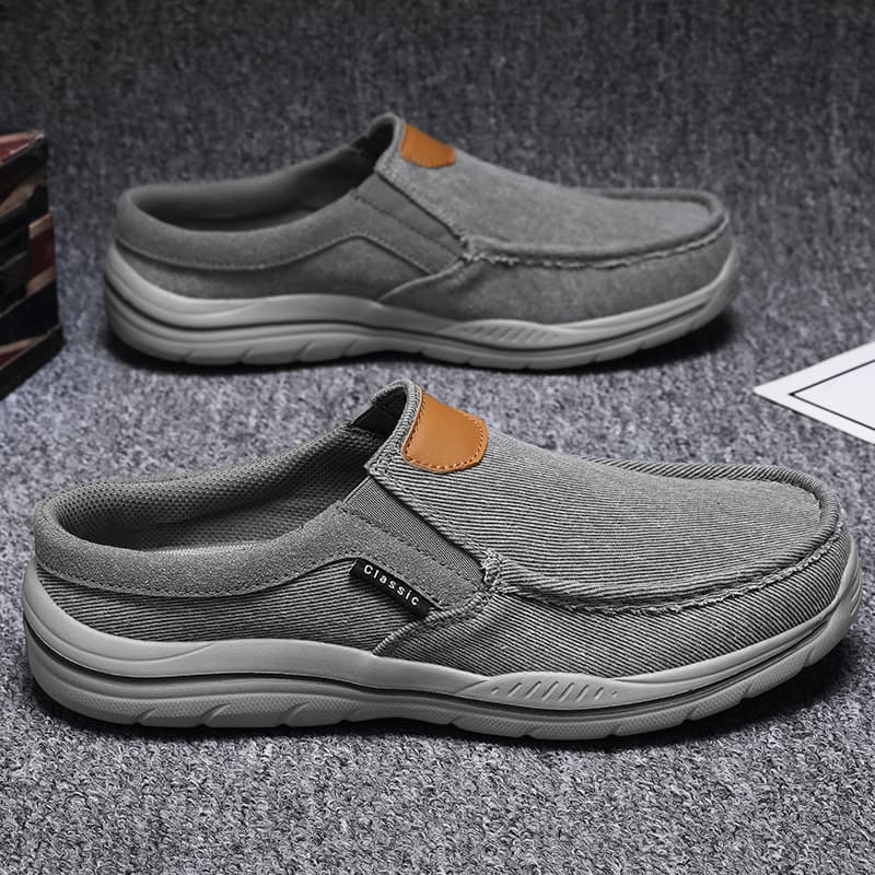 Sapatos de pano antigos de pequim sem salto masculino 46 respirável Toe-coberto meia chinelos uso externo 47 sapatos de