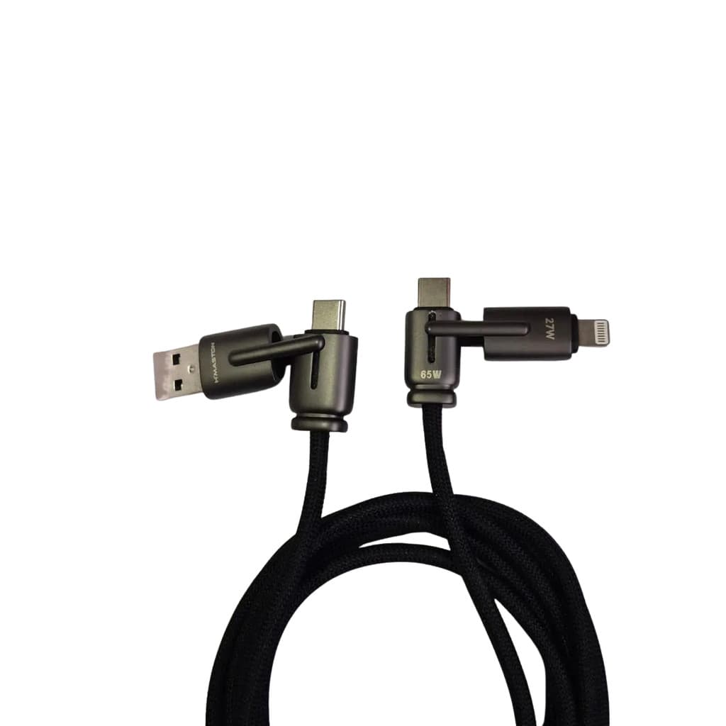 Cabo Turbo 4 em 1 H'Maston 65W 1,5m Carregamento Rápido SJX49