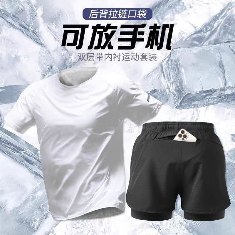 Roupas de Fitness homens maratona correndo terno esportivo equipamento profissional verão dedicado Shorts de manga curta