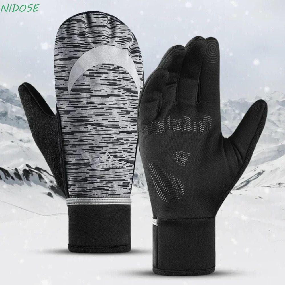 Luvas Quentes De Inverno De Pelúcia NIDOSE , De Esqui De Snowboard 2 Em 1 À Prova D'água Reflexivas Para Ciclismo De Mot