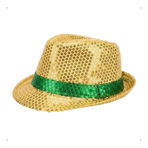 Chapéu Panama Lantejoulas Brasil Verde Amarelo Copa Mundo
