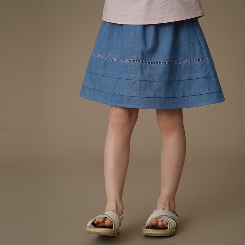Haya roupas infantis verão estilo fino crianças A linha saia Casual simples saia meninas Retro Denim saia médio grande c