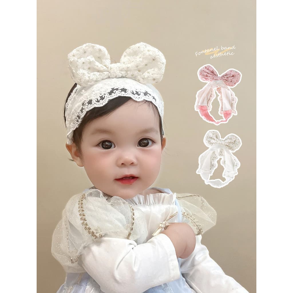 Infantil crianças versão coreana crianças rendas bandana bebê mês inteiro cem dias bebê bandana acessórios para o cabelo