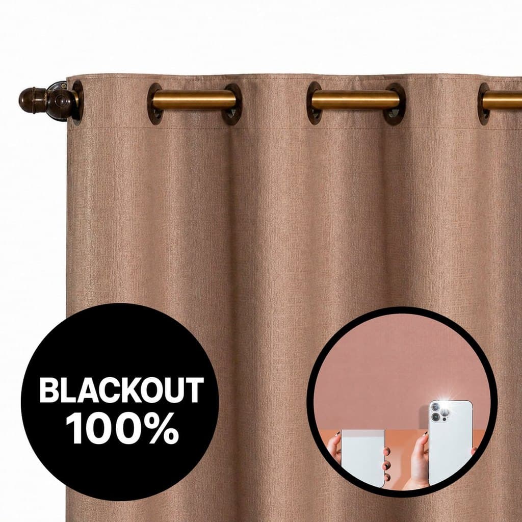 Cortina Blackout Corta Luz 100% Vedação com Ilhós PVC Impermeável Quarto Sala Janela Porta Balcão Blecaute EDDI Casa