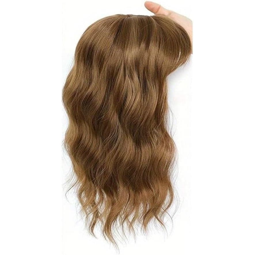Apliques de Cabelo de 14 Polegadas para Mulheres com Cabelo Ralo, Base Grande de 6,5''x6,5'' com Franja, Feito à Mão, Pe