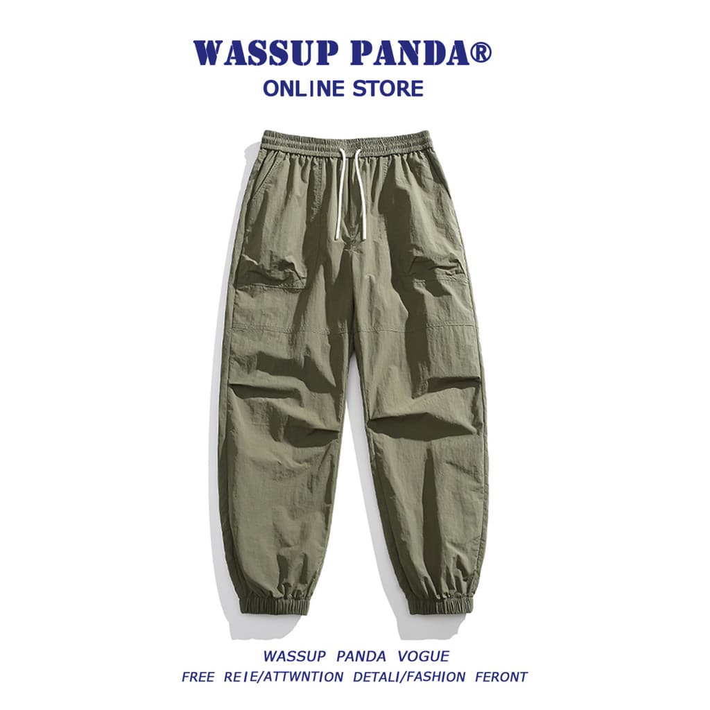 WASSUP PANDA Mountain Series Macacão Calças Paraquedistas Homens Primavera Outono Na Moda Solta Reta Casual Jaqueta Espo