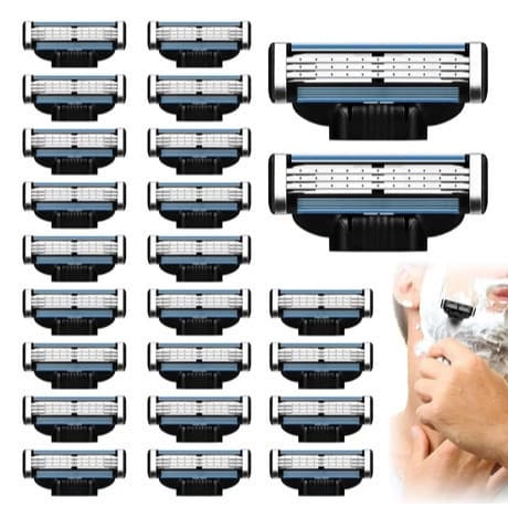 32 Gillette Mach 3 Aparelho de Barbear Masculino com Lâminas de Limpeza Facial P6KY OWX7