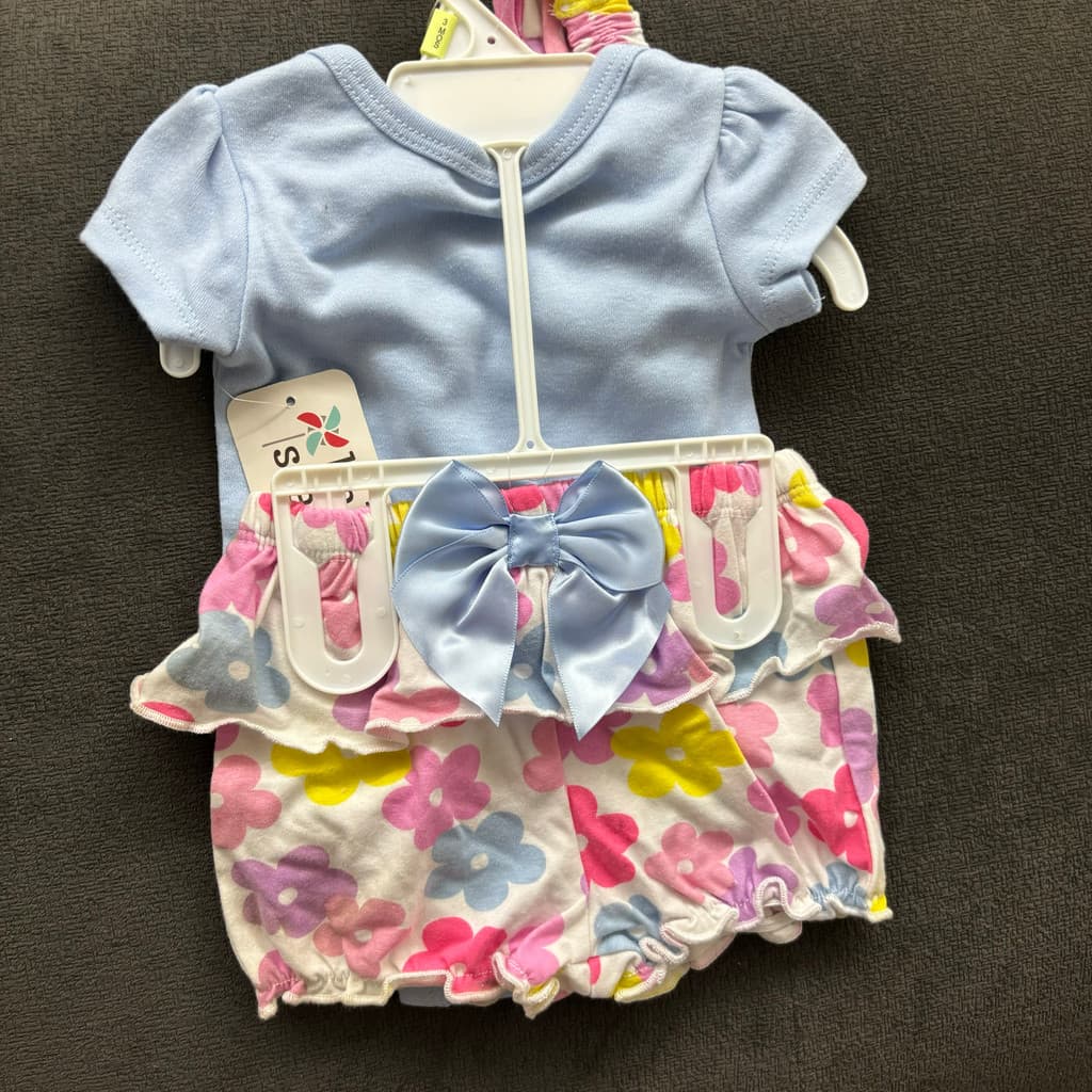 Comércio exterior puro Original crianças meninas estilo ocidental de manga curta nádegas roupas + calças + bandana conju