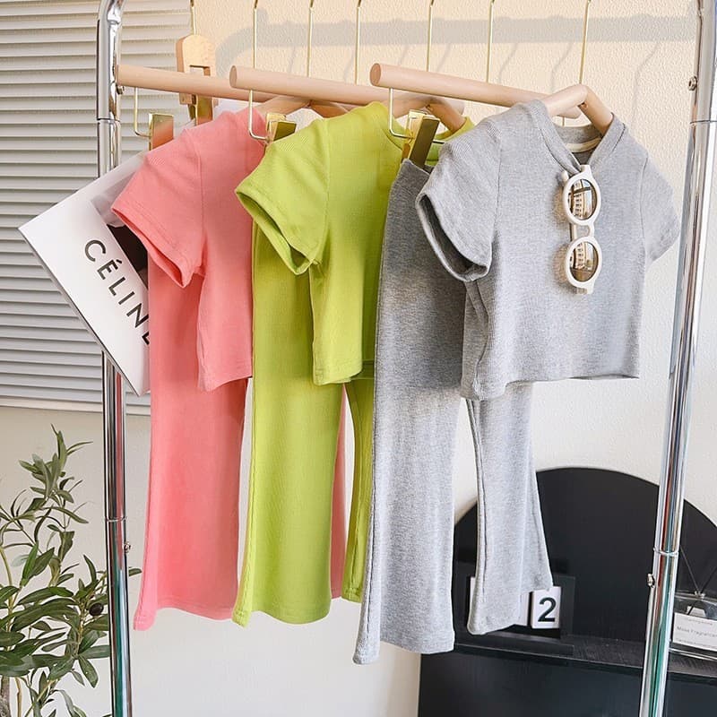 Crianças roupas infantis 2026 estilo verão meninas meninos verão versão coreana Casual estilo ocidental calças superiore