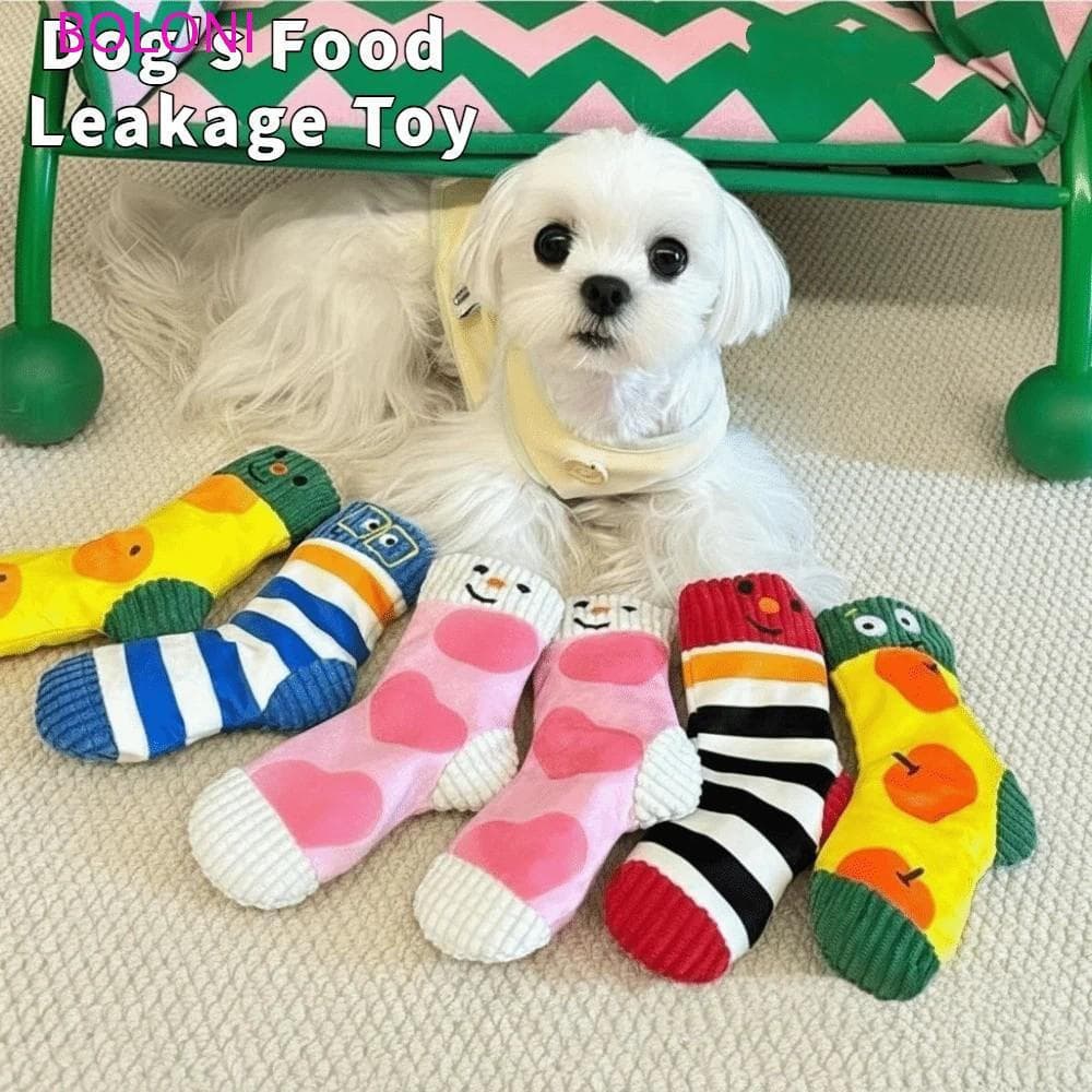 BOLONI Cão Squeaker Mastigar Brinquedo , Colorido Comida Vazamento Meias , Resistente À Mordida Pet De Pelúcia Brinquedo