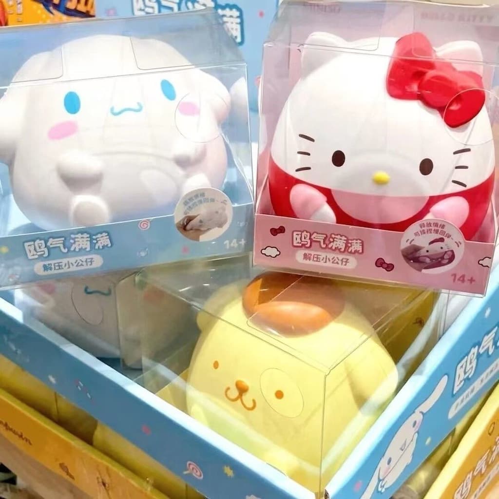 Sanrio Hello Kitty, My Melody, Kuromi e outros brinquedos e bonecas fofas para aliviar o estresse.