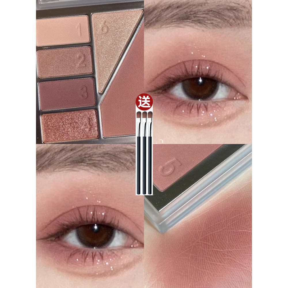 Maquiagem acabada tudo-em-um placa pasta de feijão sombra Blush alto brilho fosco perolado leite chá quente marrom terra