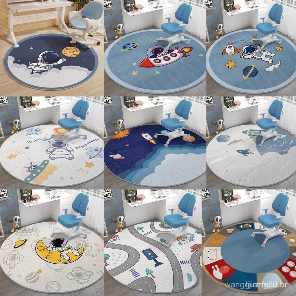 Tapete redondo 3D com tema de astronauta, adequado para meninos, salas de estar, quartos e cozinhas, disponível no taman