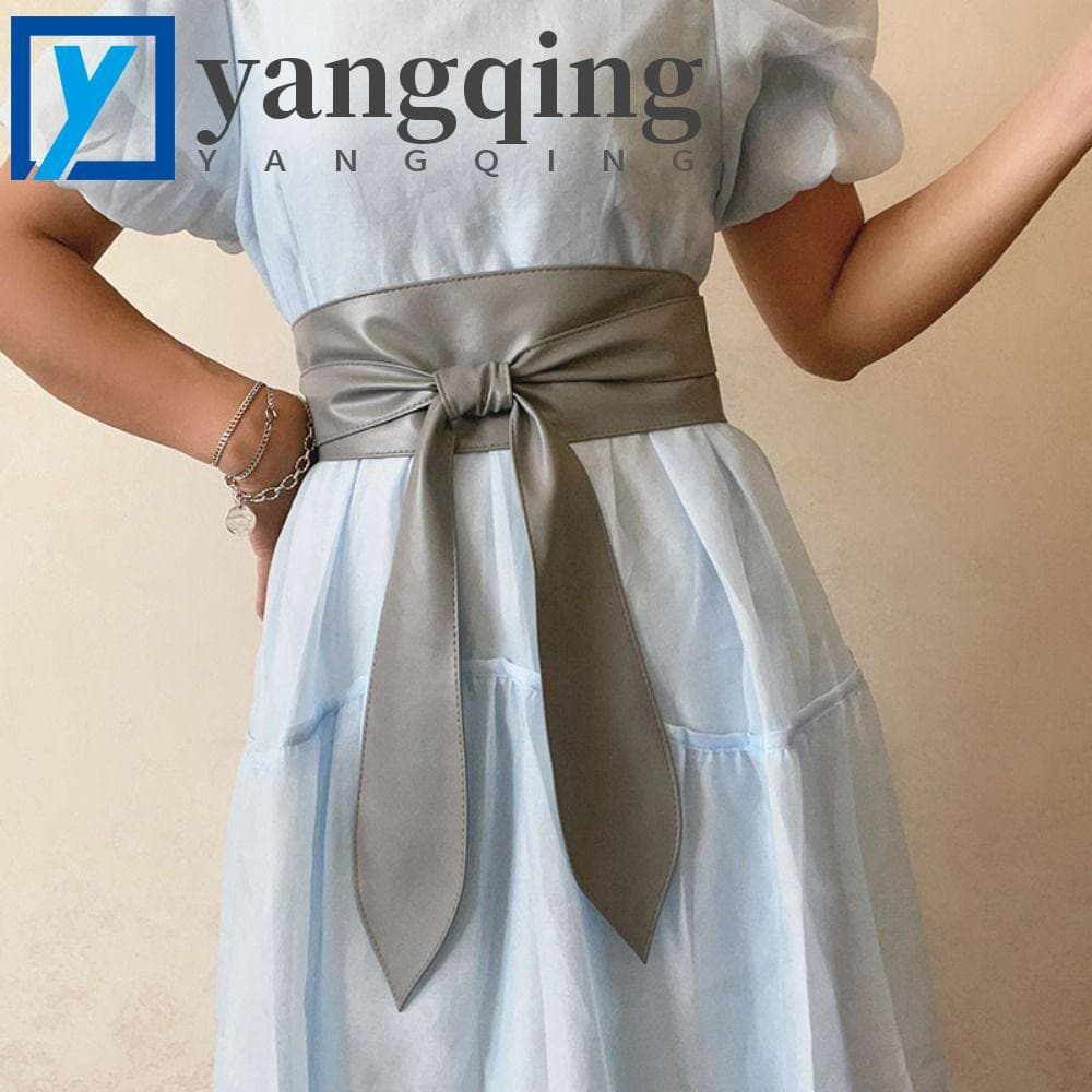 YANGQING Cinto De Couro PU , Cintos Jeans Fita Feminina Cintura De Laços Largo