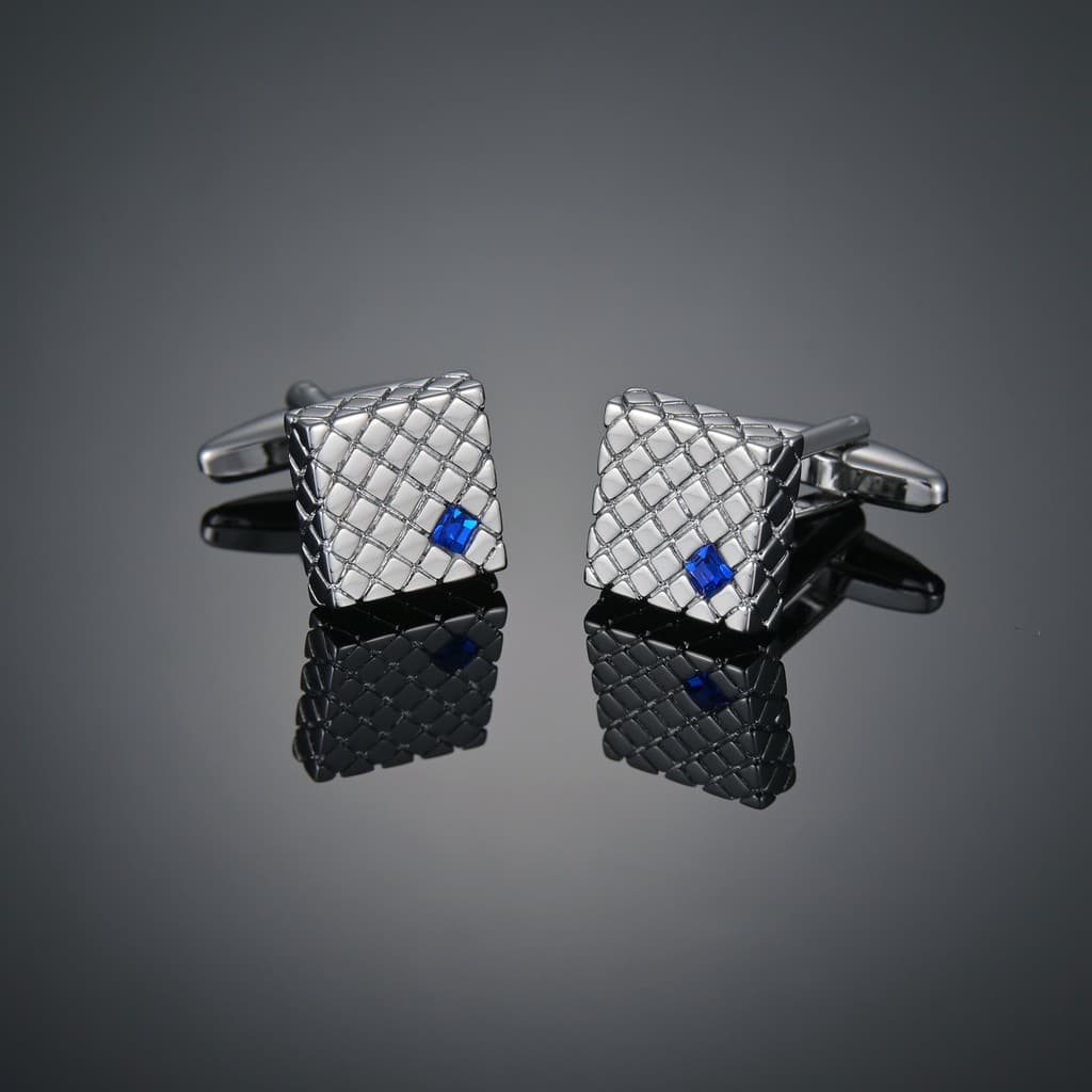 Novo produto grade azul cristal abotoaduras abotoaduras masculino feminino camisa francesa strass abotoaduras
