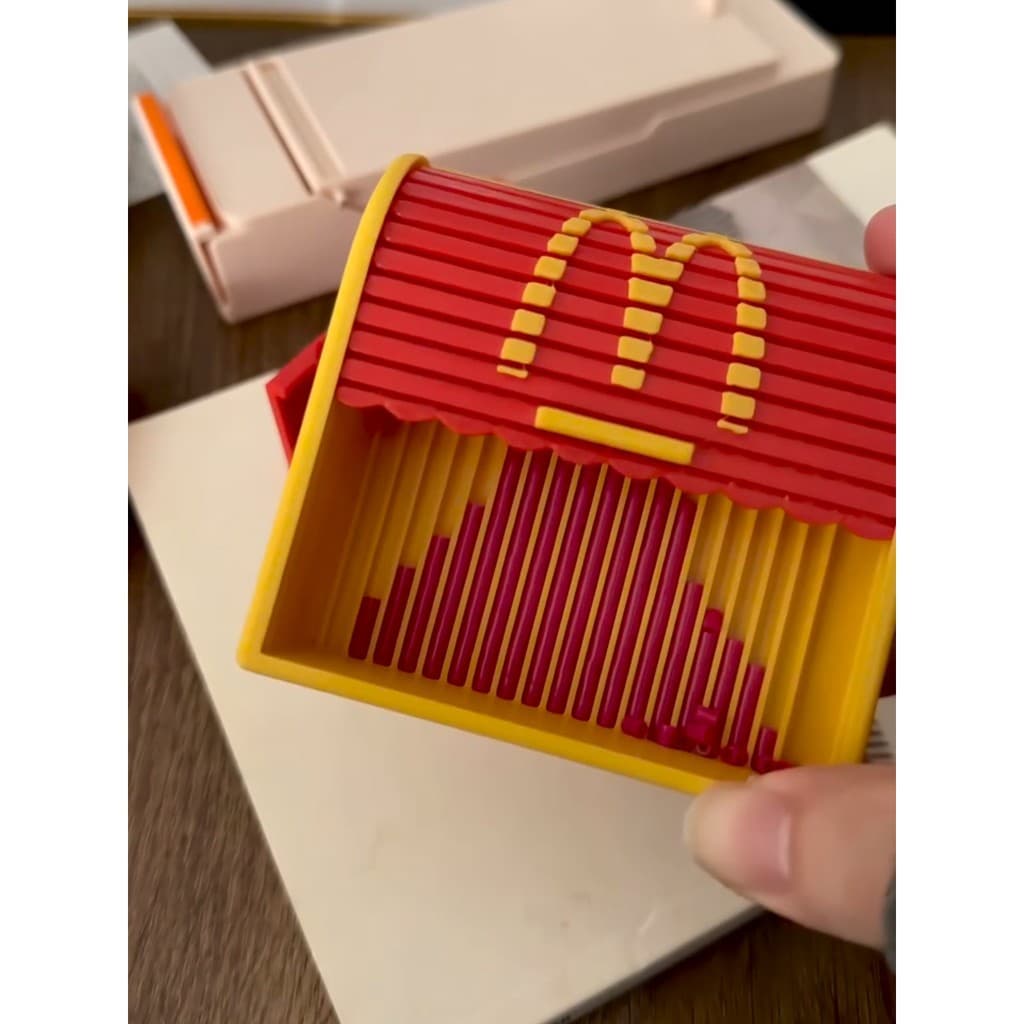 Espátula de feijão do mcdonald, caixa de feijão deslizante, espátula de feijão especial, ferramenta útil de armazenament