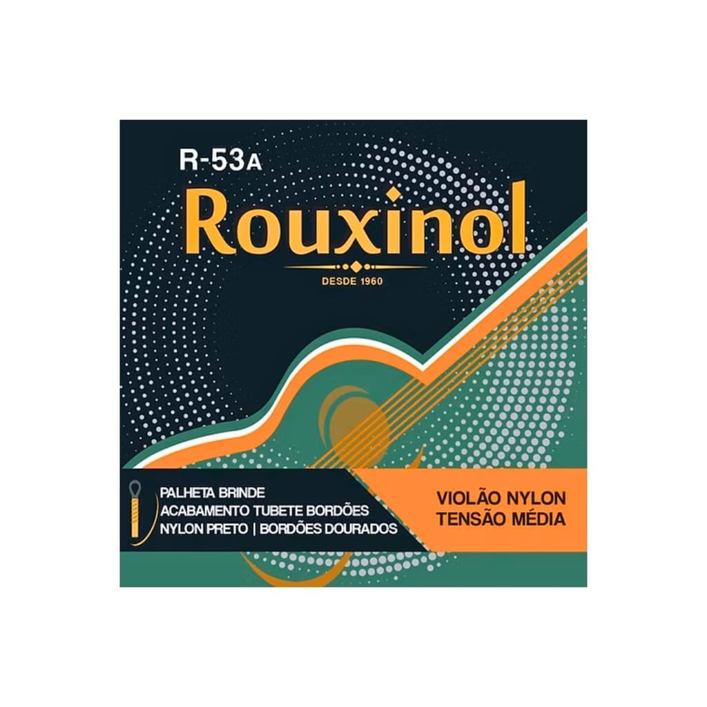 Encordoamento Violão R-53a Nylon Preto Dourada Rouxinol