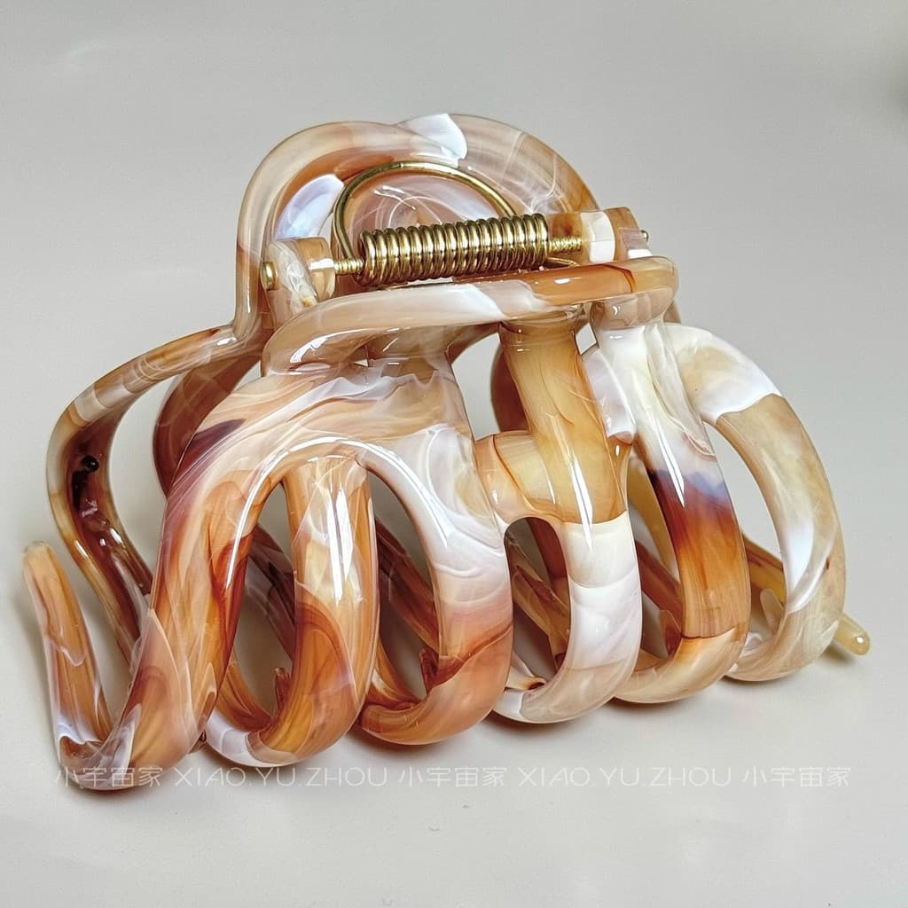 Gentle Desert~ Para quem tem cabelo espesso, presilha de cabelo extra grande, presilha larga para cabelo, presilha de ca