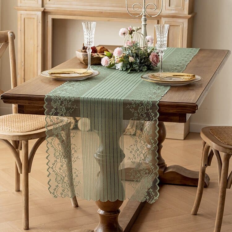 Francês Retro corredor de mesa luz verde luxo High-End longo toalha de mesa de café toalha de mesa armário de TV cômoda