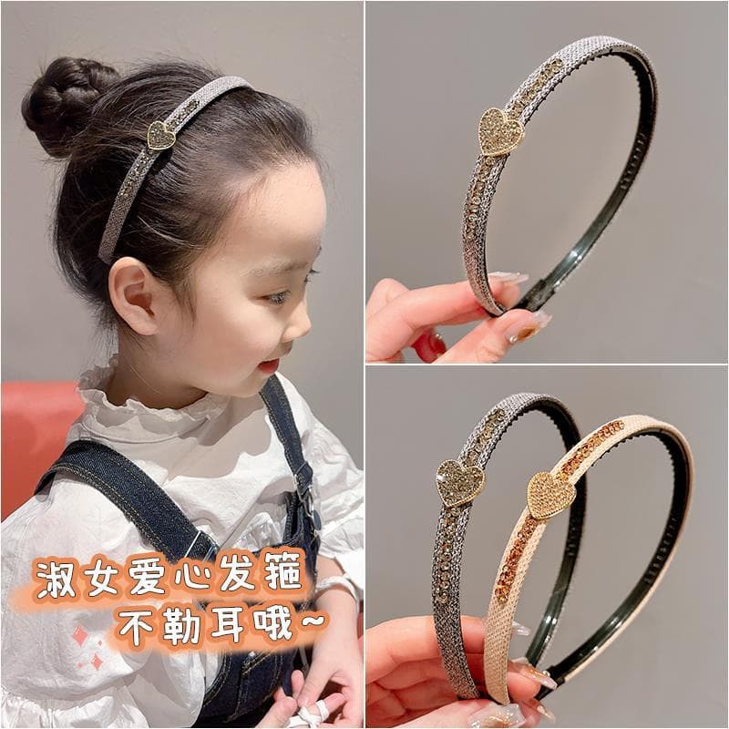 Faixa de cabelo infantil diamante quebrado amor coração cocar bebê cabelo esmagado não estrangula grampo de cabelo menin