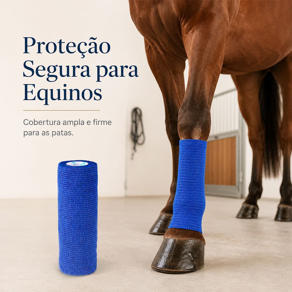 Faixa Cohesiva Autoaderente 15cm Fisiovital | Atadura Veterinária Coban Cavalo