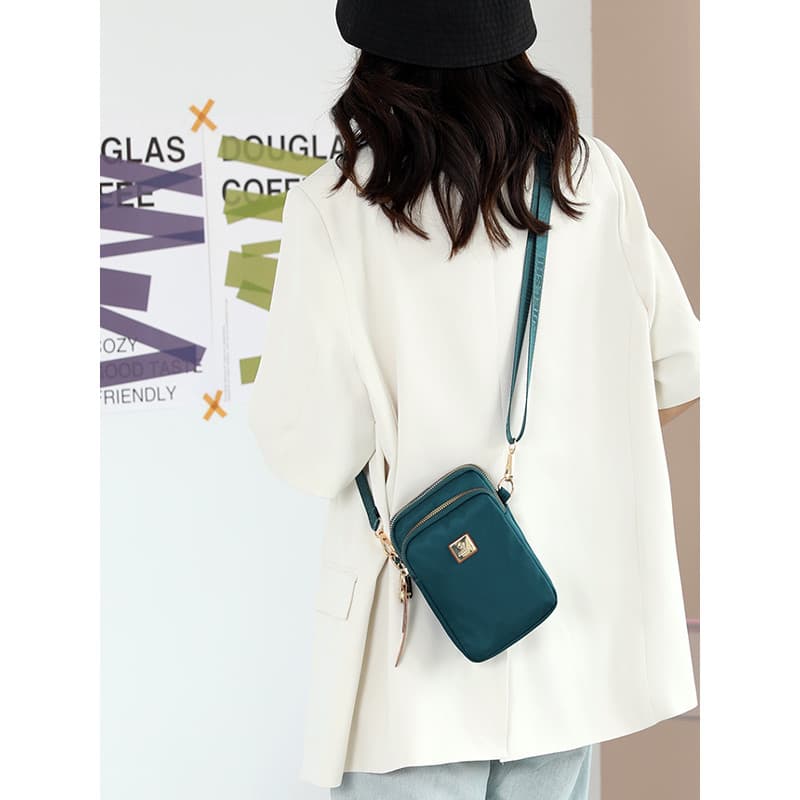 Bolsa pequena leve de três camadas, tecido Oxford, à prova d'água, mensageiro feminino, Mini bolsa para celular, moda in
