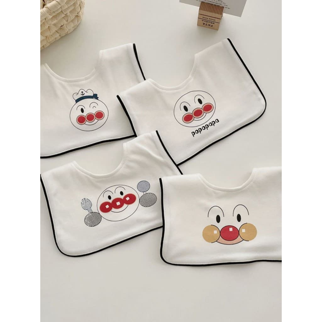 Novo produto macarrão japonês super bebê Saliva toalha dupla camada penteado algodão babador do bebê dos desenhos animad
