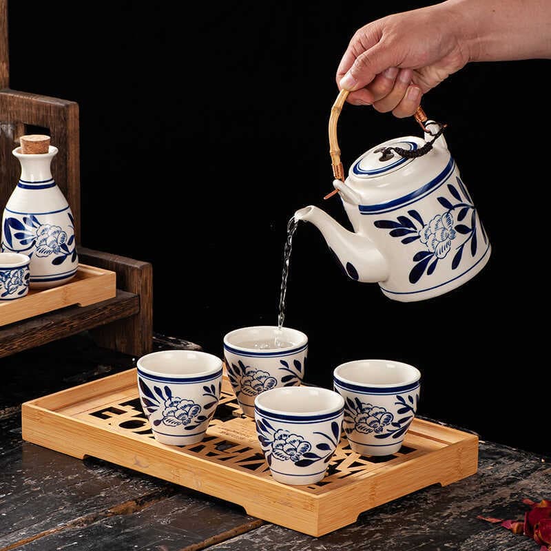 Japonês Retro fresco chaleira fria cerâmica fresco branco chaleira conjunto doméstico grande capacidade feixe chaleira T