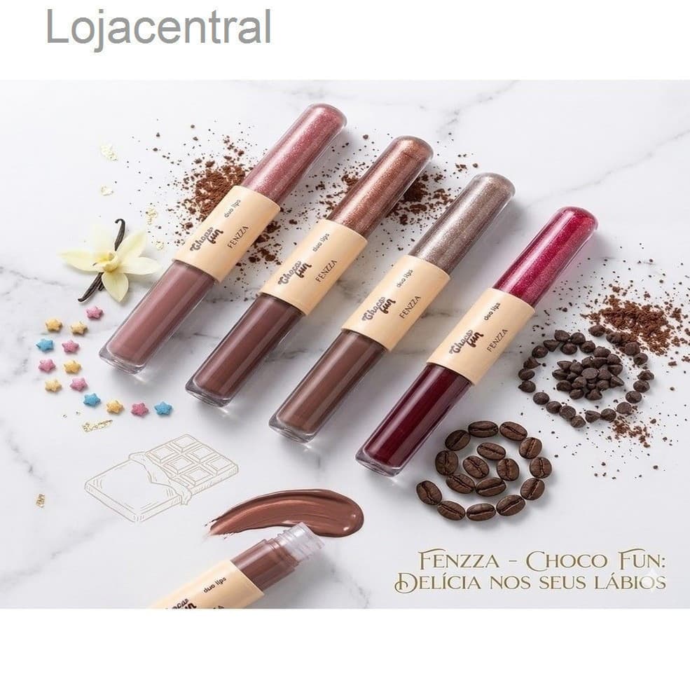 Duo Lips Choco Fun Fenzza – Batom + Gloss com Cor Intensa e Acabamento Brilhante 1