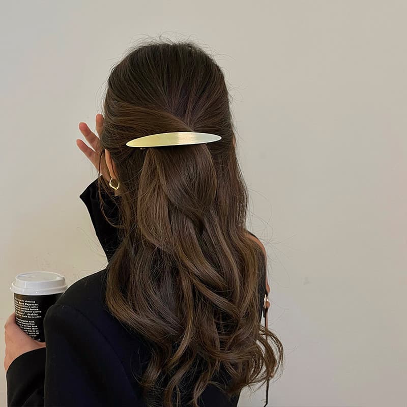 Atrás da cabeça clipe simples estilo legal grampo de cabelo feminino cabeça traseira primavera clipe cocar liga de alta