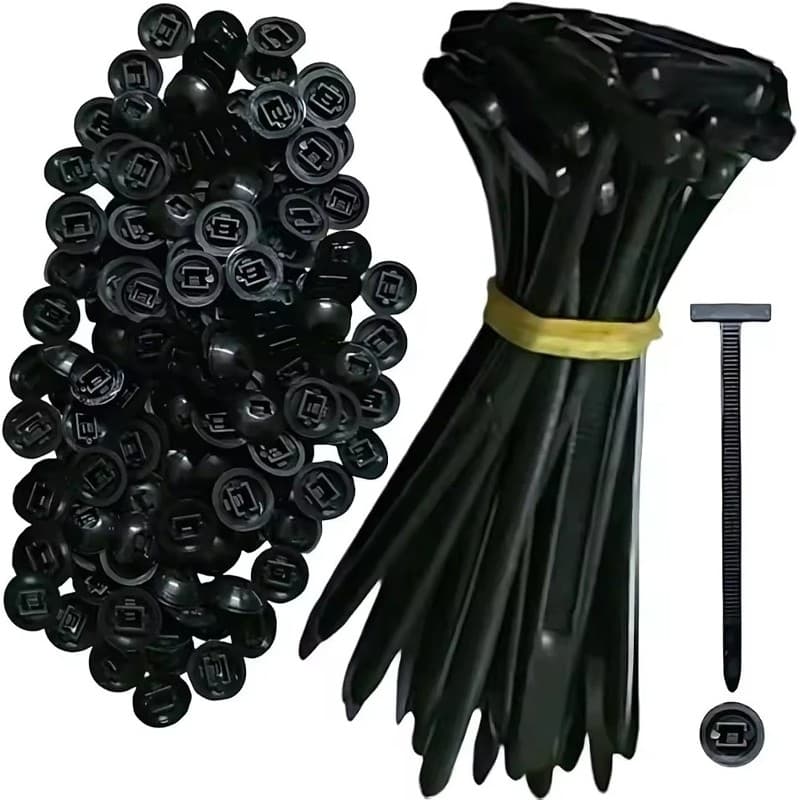 Kit 100/50/20/10Unidades Abraçadeira Nylon Enforca Gato Fivela Cinta Plástica Tipo T Universal Com Travamento Automático