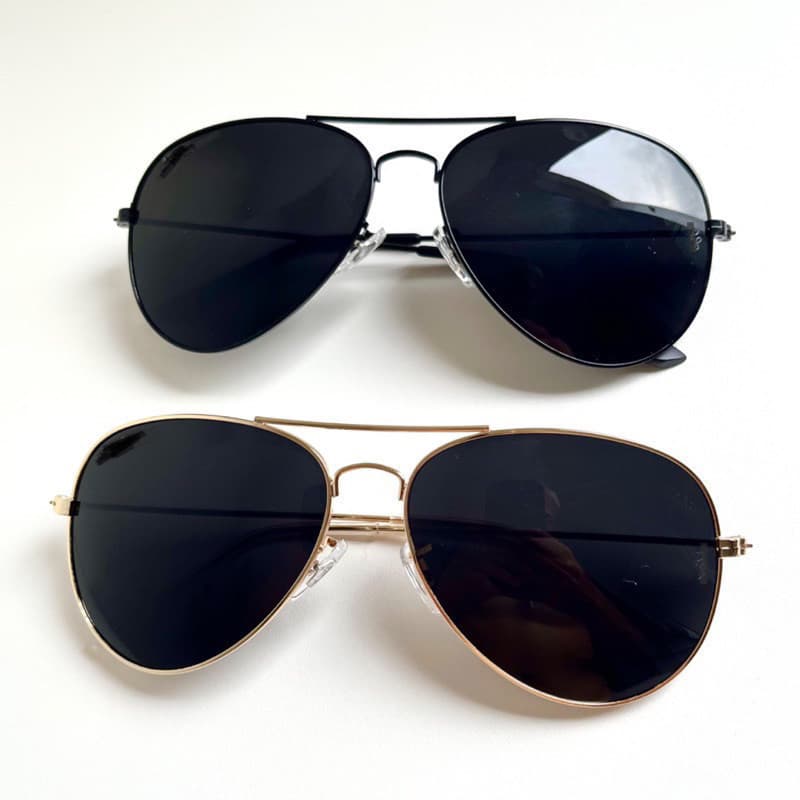 Óculos de Sol Aviador Preto Dourado UV400 Masculino (unissex)
