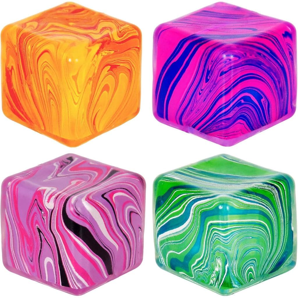 Cubo de Gelo Macio com Veias, Brinquedo Anti-estresse Roxo, Bola de Apertar para Aliviar o Estresse, 5cm (1,97"), Cubo d