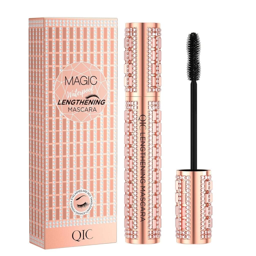 Máscara para Cílios à Prova d'Água, Alongadora e Curvadora, Máscara de Fibra Natural com Escova Grossa para Cílios Longo
