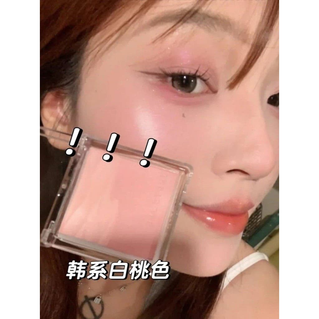 Estilo coreano branco pêssego cor derretendo Toner cetim blush paleta de duas cores blush iluminando alto brilho fofo co