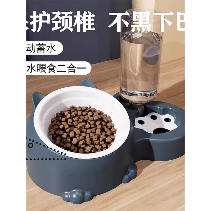 Suprimentos para animais de estimação tigela dupla elétrica automática água potável comida de gato de estimação tigela d
