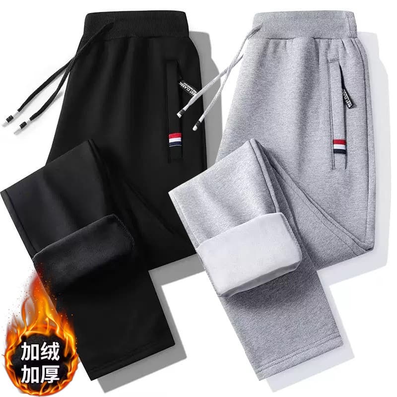 Calças grossas de lã masculina 2026 inverno novo estilo quente calças casuais na moda All-Match Sweatpants elástico calç