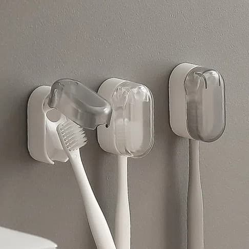 Suporte automático para escova de dentes, montado na parede, sem necessidade de furação, para uso no banheiro, com copo