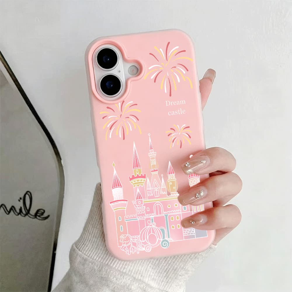 2 Em 1 Capa De Geléia De Doces Capinha Castelo De Fogos De Artifício Para IPhone 13 11 12 14 15 16 17 16e Normal Pro Max
