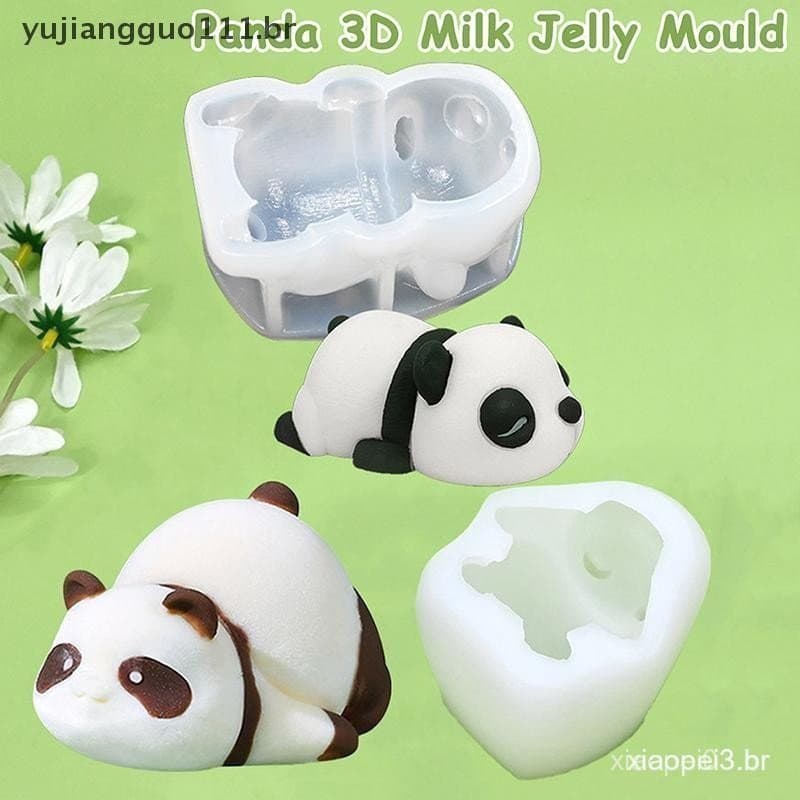 # Novo Bonito Panda Pudim De Leite Molde De Silicone Dos Desenhos Animados Geléia Bolo Decoração Do Cozimento Ferramenta
