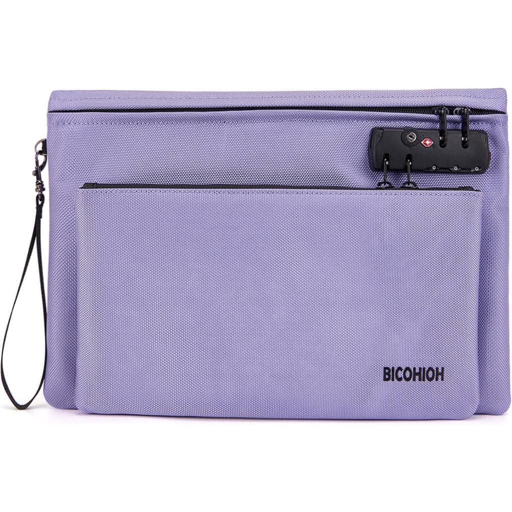 Bolsa de Cartório com Fechadura, Bolsa de Dinheiro de Dupla Camada, Suprimentos de Cartório, Bolsa de Armazenamento de V